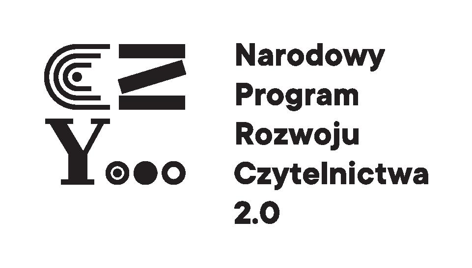 Baner przedstawia logo Narodowego Programu Rozwoju Czytelnictwa 2.0 na białym tle czarne litery